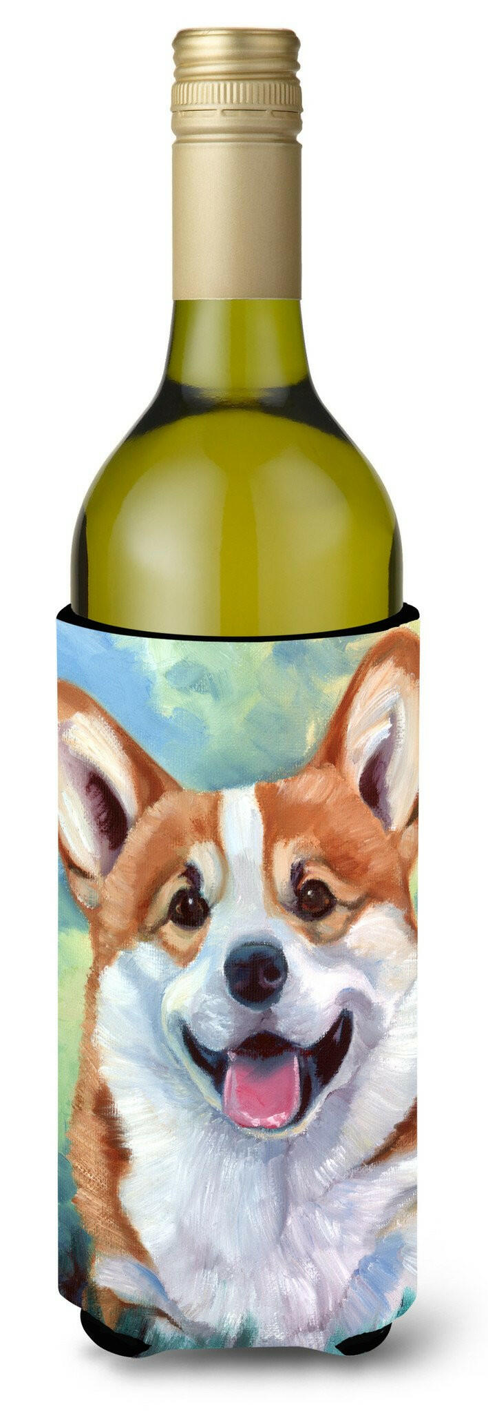 Pembroke Corgi Happy Face Wine Bottle Beverage Insulator Hugger 7366LITERK by Caroline's Treasures