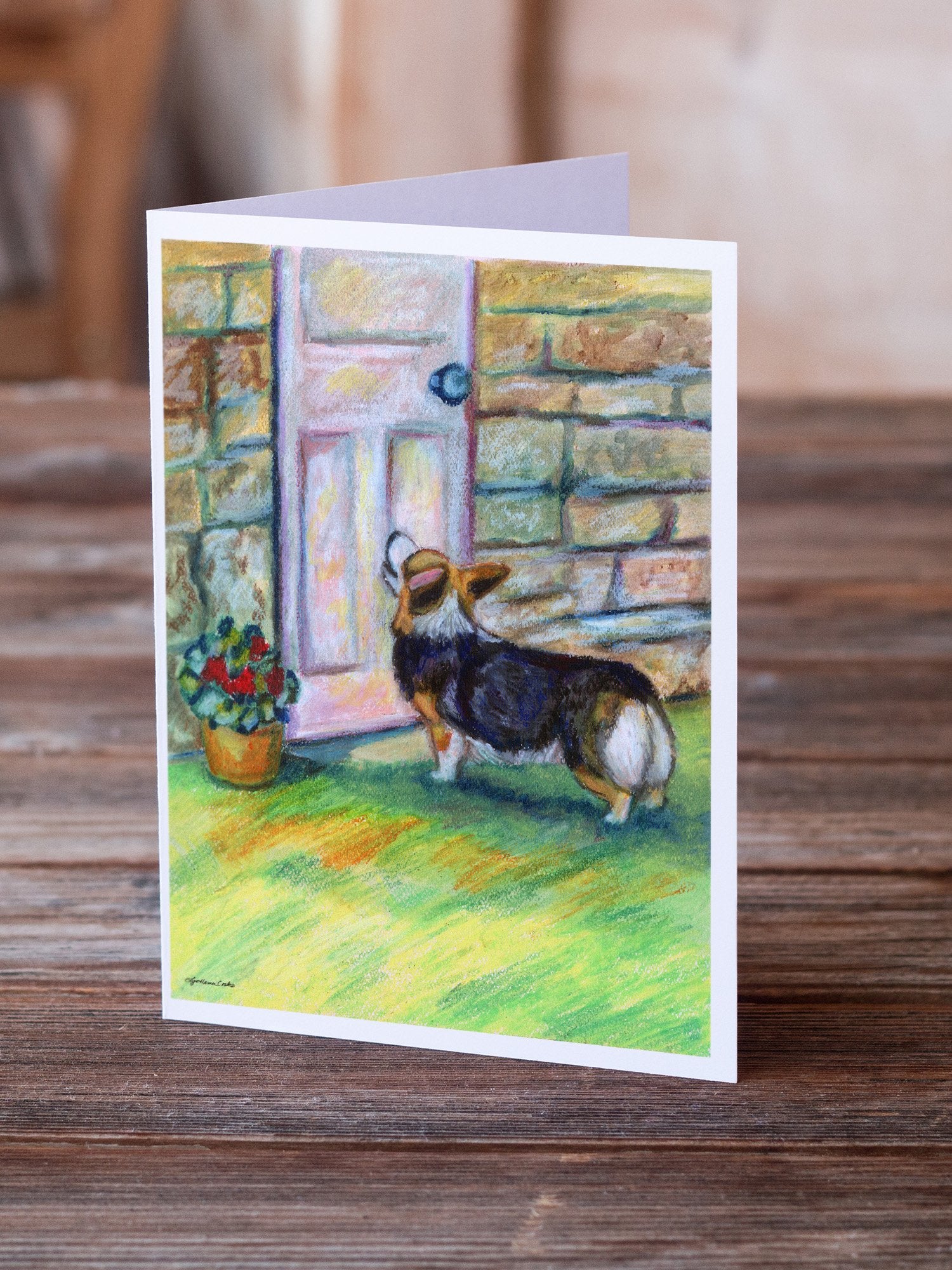 Let me in Corgi Greeting Cards and Envelopes Pack of 8 - the-store.com