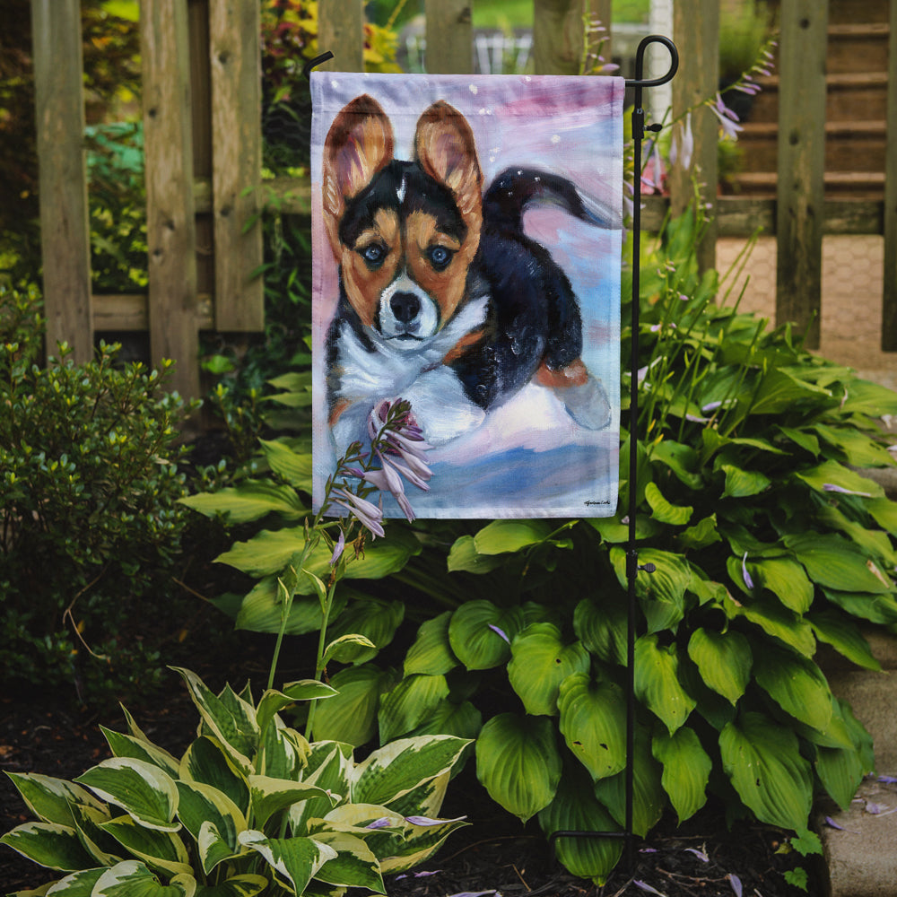 Puppy Chase Corgi Flag Garden Size 7371GF.