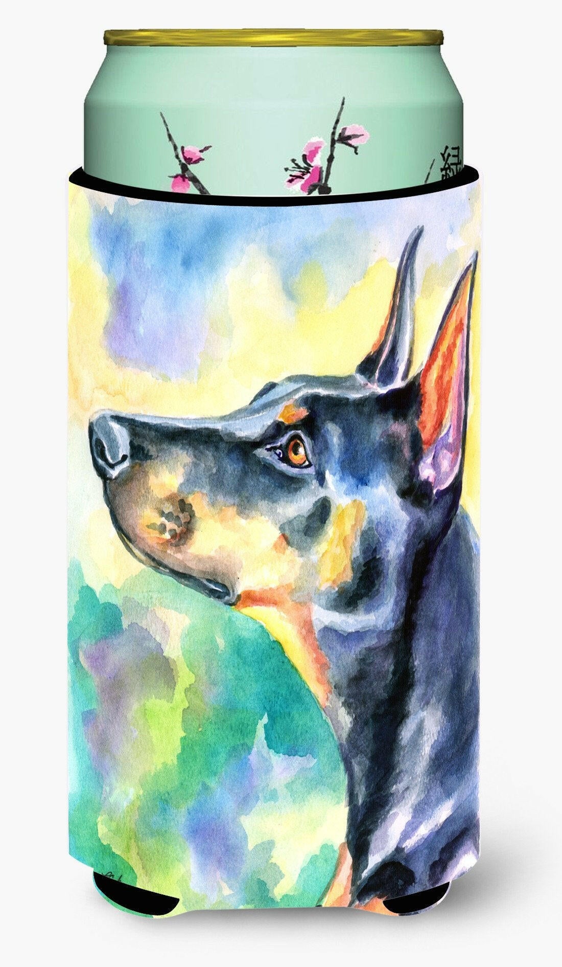 Watercolor Doberman Tall Boy Beverage Insulator Hugger 7372TBC by Caroline&#39;s Treasures