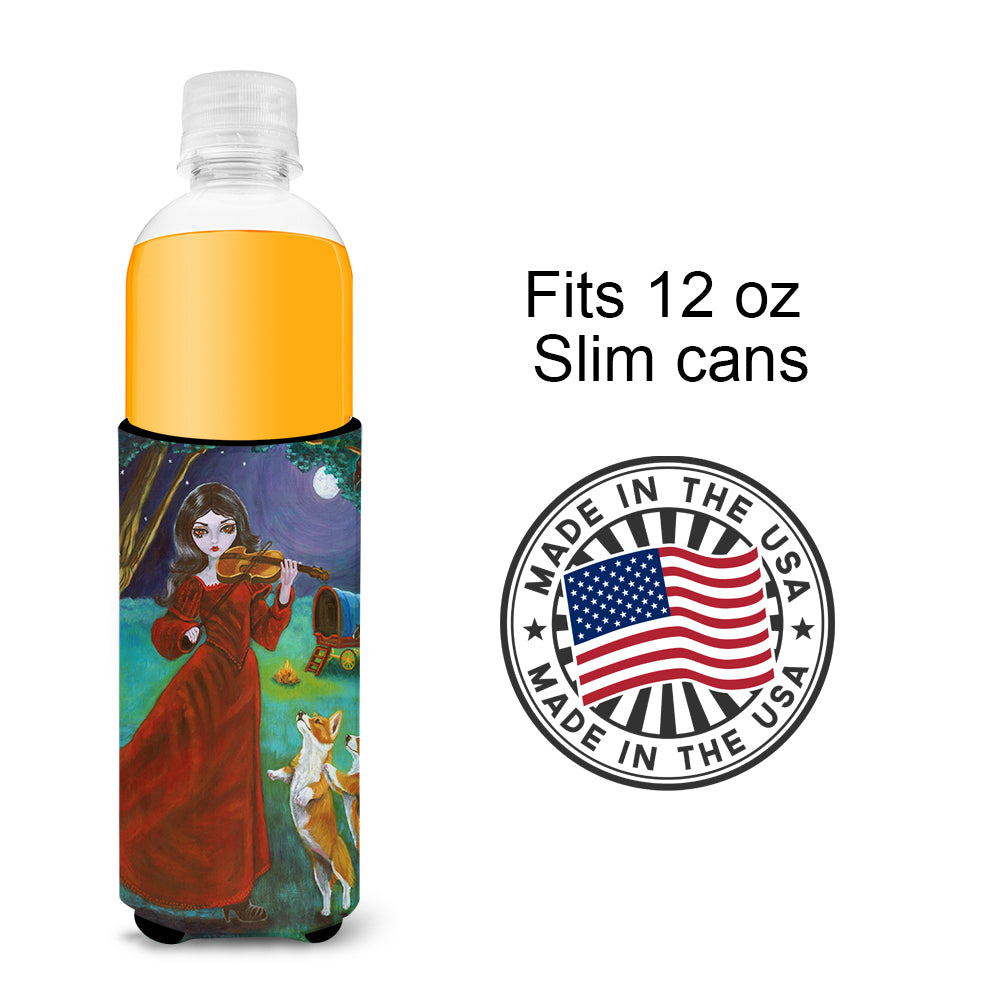 Fairy Moon Dance with Corgi  Ultra Beverage Insulators for slim cans 7376MUK  the-store.com.