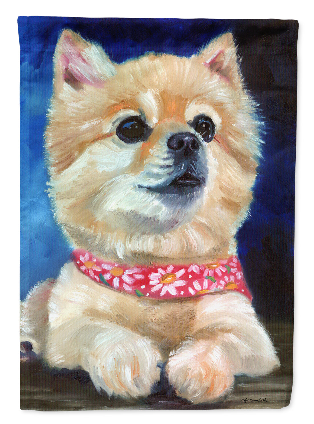 Fancy Bandana Pomeranian Puppy Flag Garden Size 7392GF.