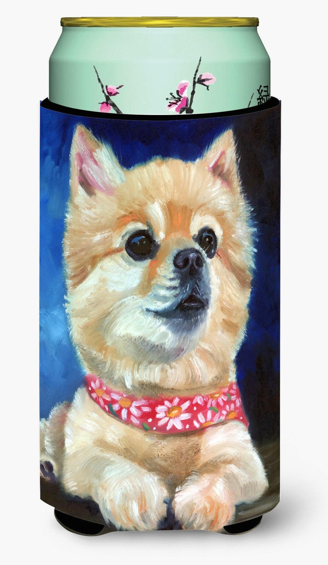 Fancy Bandana Pomeranian Puppy Tall Boy Beverage Insulator Hugger 7392TBC by Caroline&#39;s Treasures