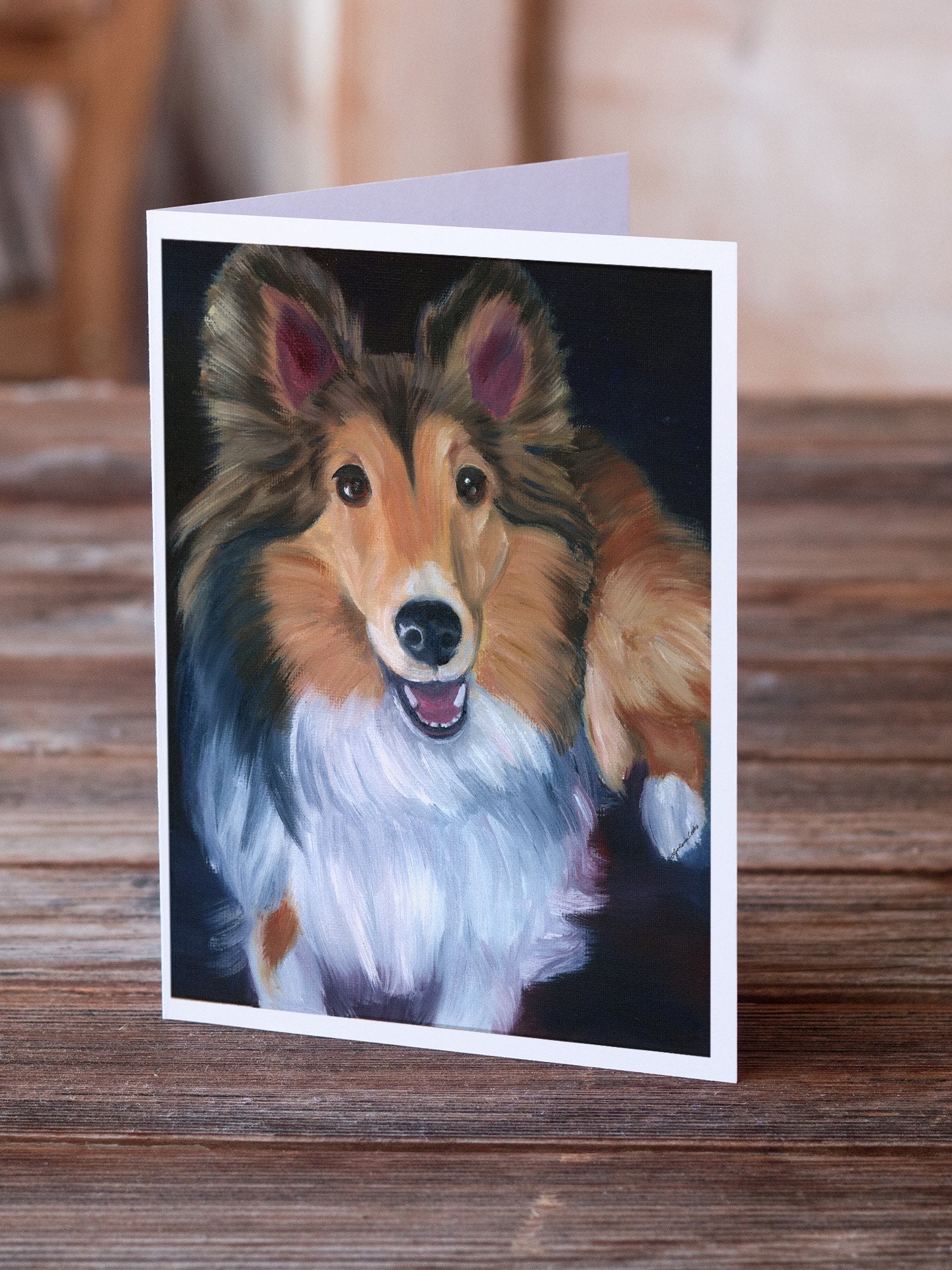 Buy this Sheltie Stand Off Greeting Cards and Envelopes Pack of 8