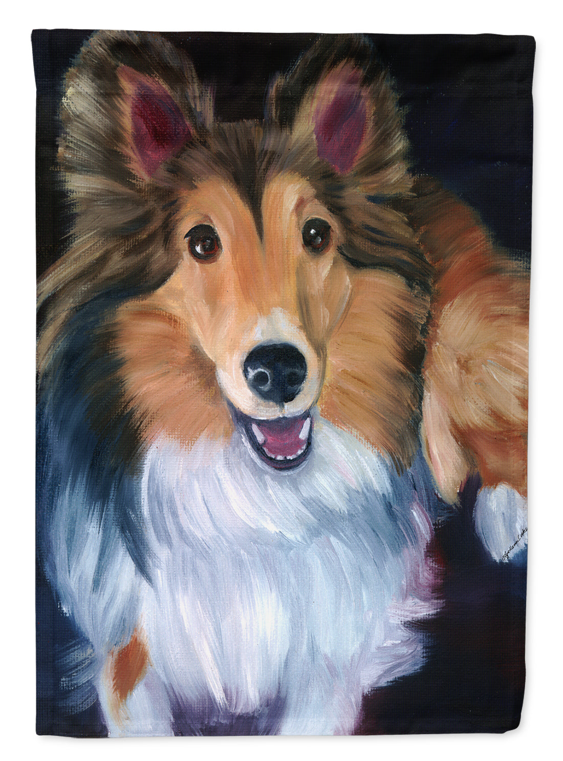 Sheltie Stand Off Flag Garden Size 7394GF.