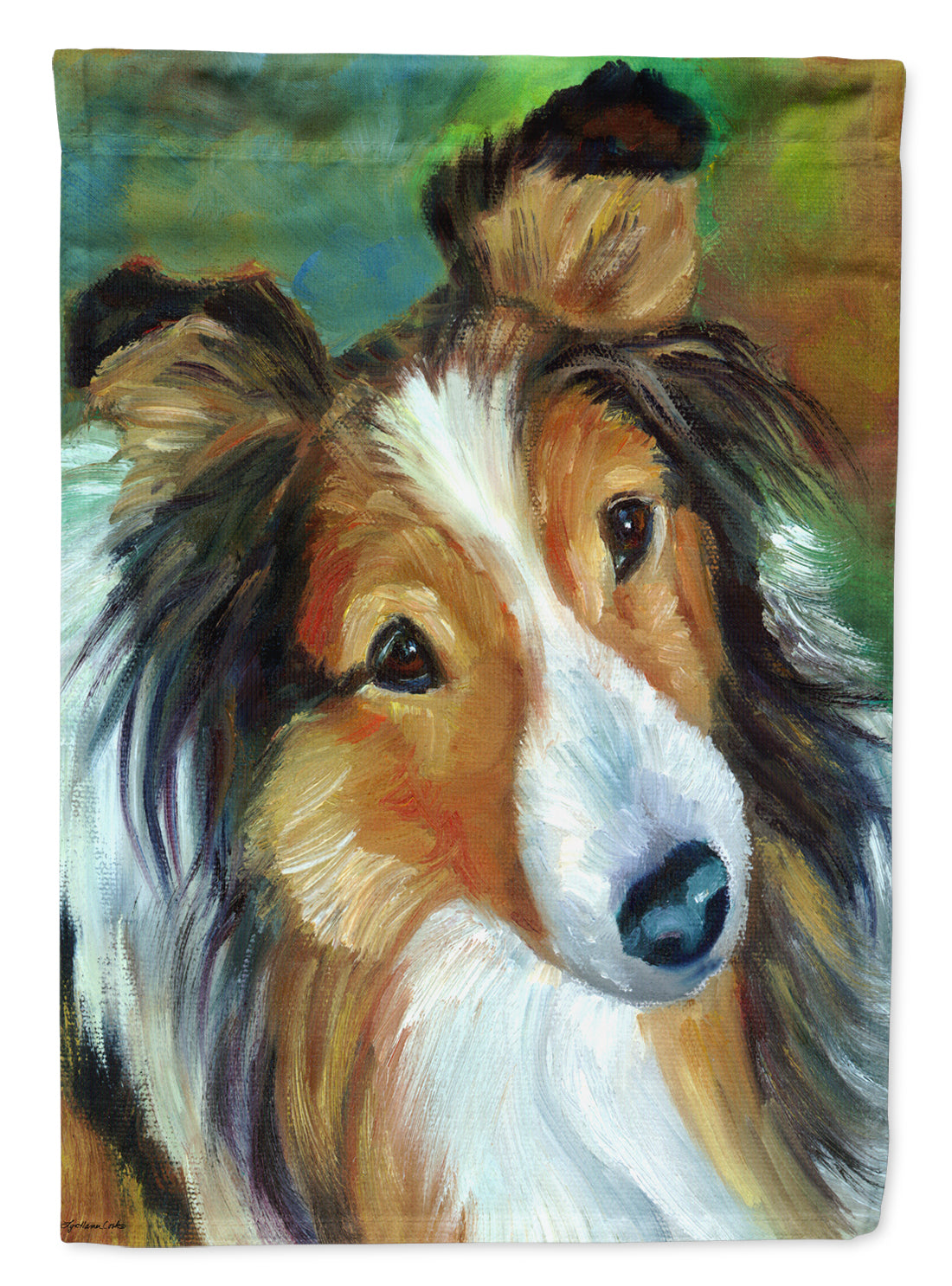 Sheltie Curiosity Flag Canvas House Size 7396CHF  the-store.com.