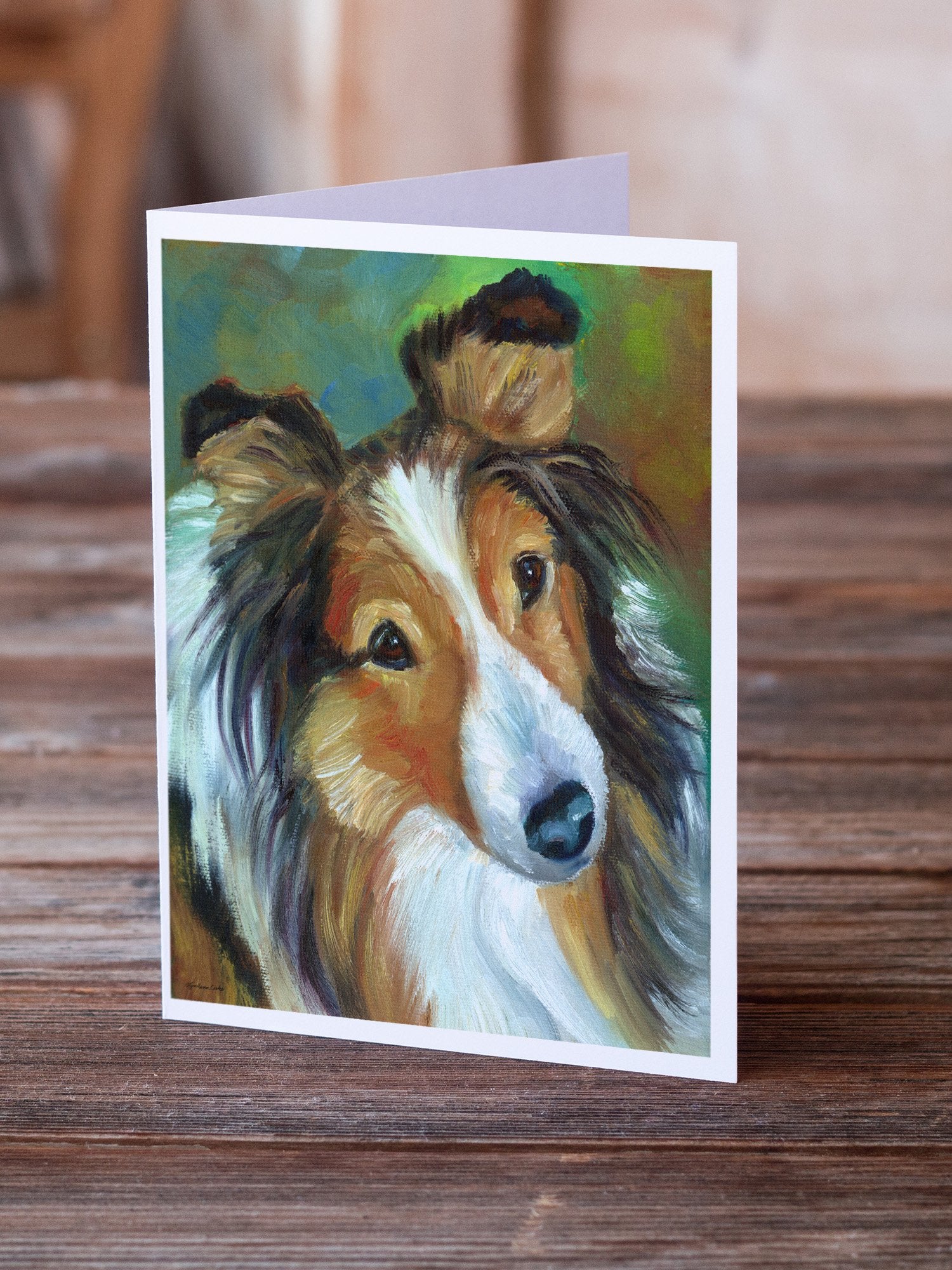Sheltie Curiosity Greeting Cards and Envelopes Pack of 8 - the-store.com