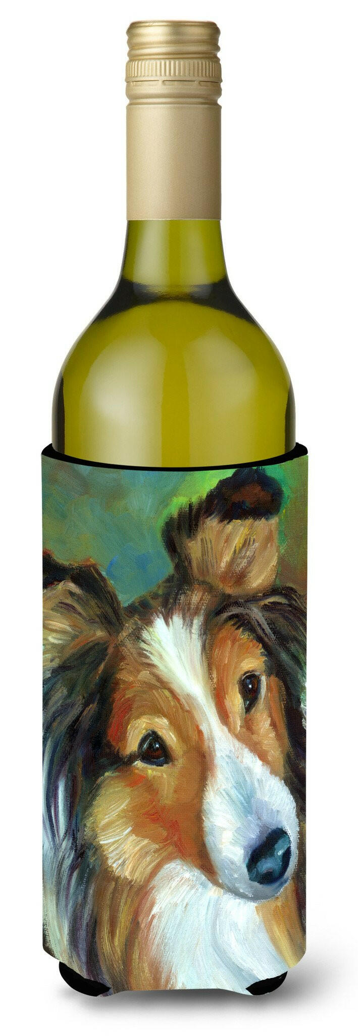 Sheltie Curiosity Wine Bottle Beverage Insulator Hugger 7396LITERK by Caroline's Treasures