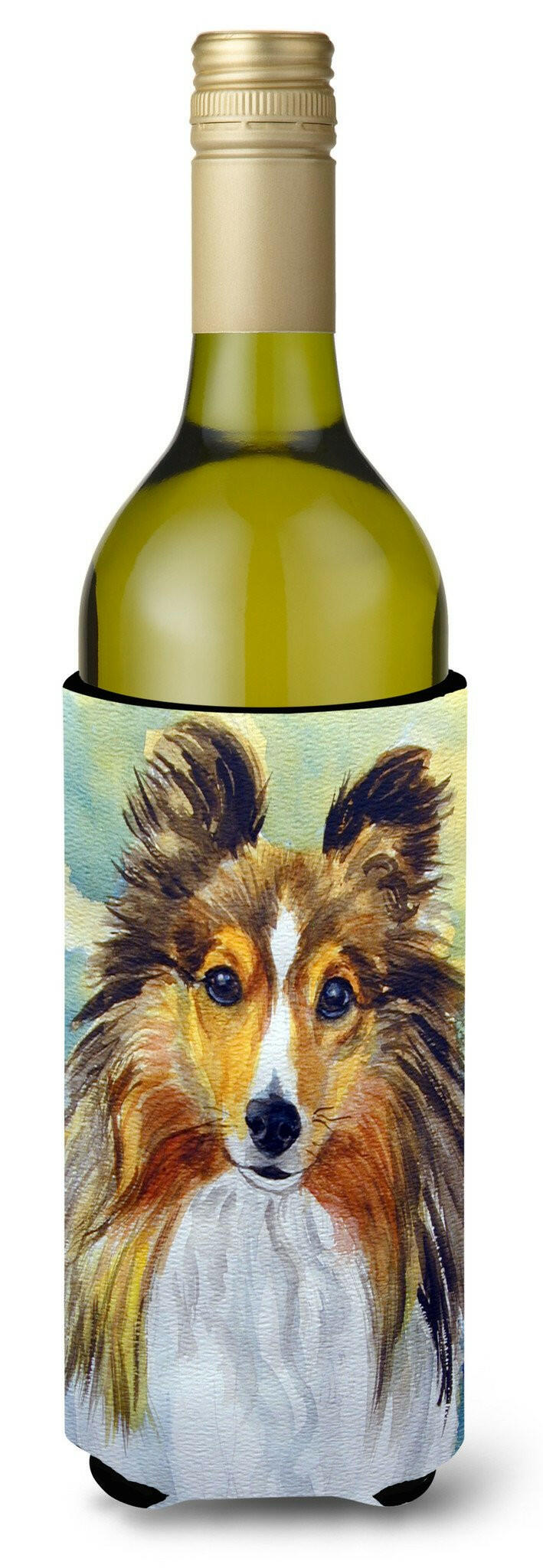 Sheltie Toby Wine Bottle Beverage Insulator Hugger 7397LITERK by Caroline's Treasures