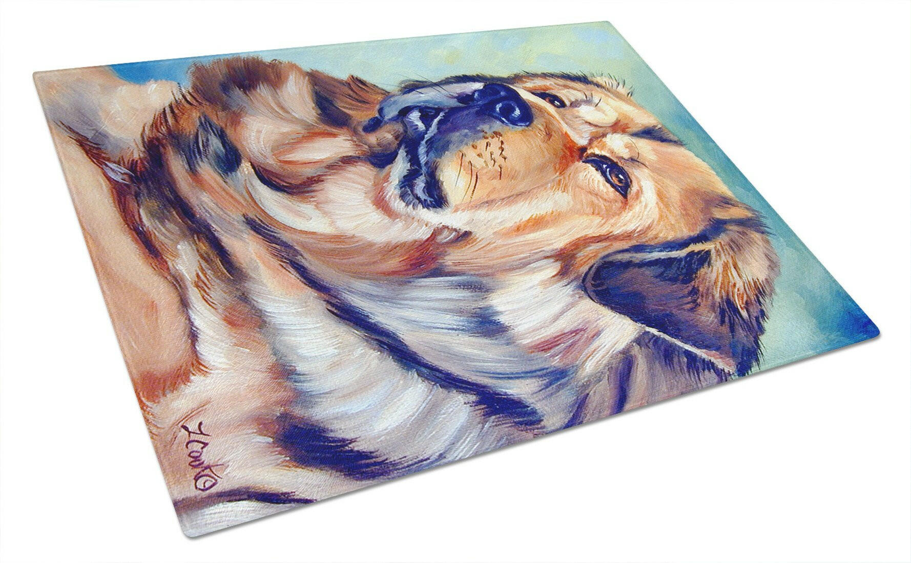 Tibetan Mastiff Glass Cutting Board Large 7399LCB by Caroline's Treasures