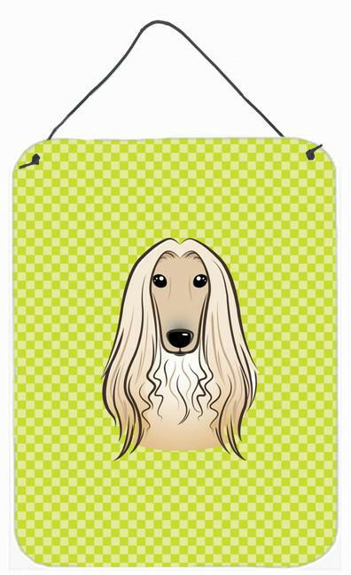 Checkerboard Lime Green Afghan Hound Wall or Door Hanging Prints BB1306DS1216 by Caroline's Treasures