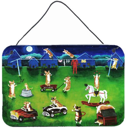 Corgi Backyard Circus Wall or Door Hanging Prints by Caroline&#39;s Treasures