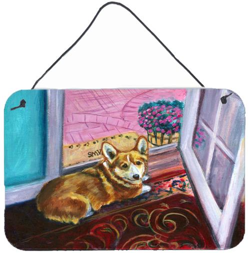 Corgi Watching from the Door Wall or Door Hanging Prints by Caroline's Treasures