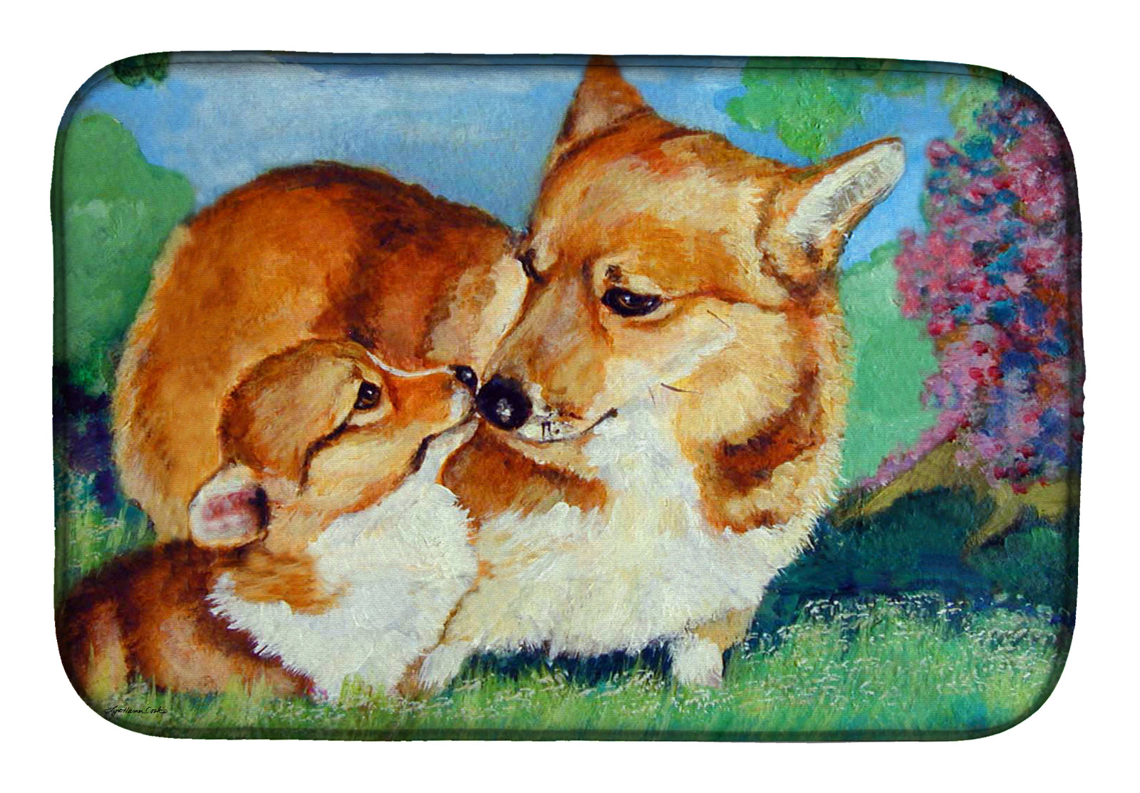 Corgi Momma's Love Dish Drying Mat 7412DDM  the-store.com.