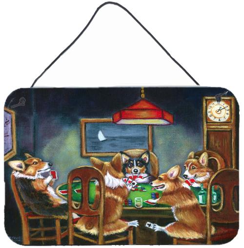 Corgi Playing Poker Wall or Door Hanging Prints 7416DS812 by Caroline's Treasures