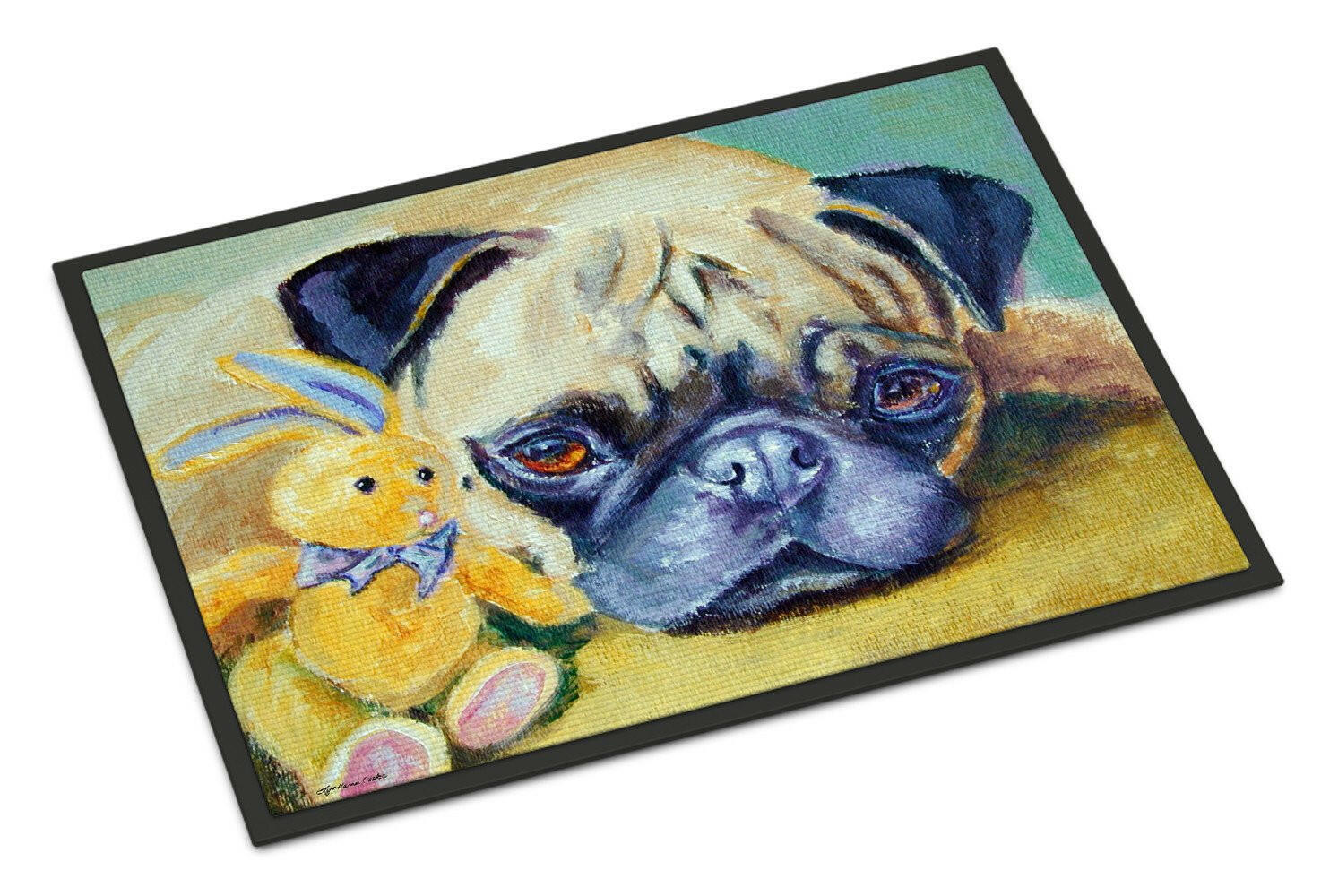 Pug Bunny Rabbit Indoor or Outdoor Mat 24x36 7423JMAT - the-store.com