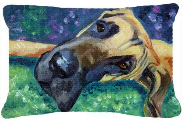 Great Dane Hard Day Fabric Decorative Pillow 7434PW1216 by Caroline's Treasures