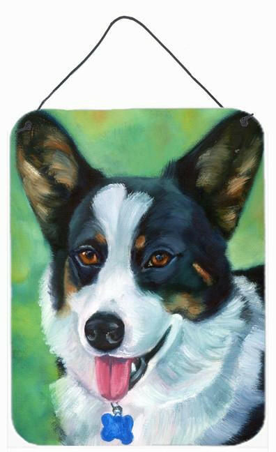 Corgi with blue tag Wall or Door Hanging Prints 7438DS1216 by Caroline's Treasures