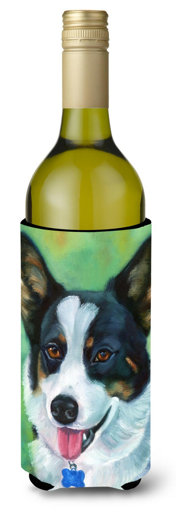 Corgi with blue tag Wine Bottle Beverage Insulator Hugger 7438LITERK by Caroline's Treasures