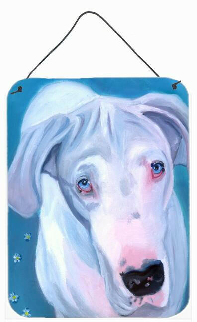 White Great Dane Wall or Door Hanging Prints 7440DS1216 by Caroline&#39;s Treasures