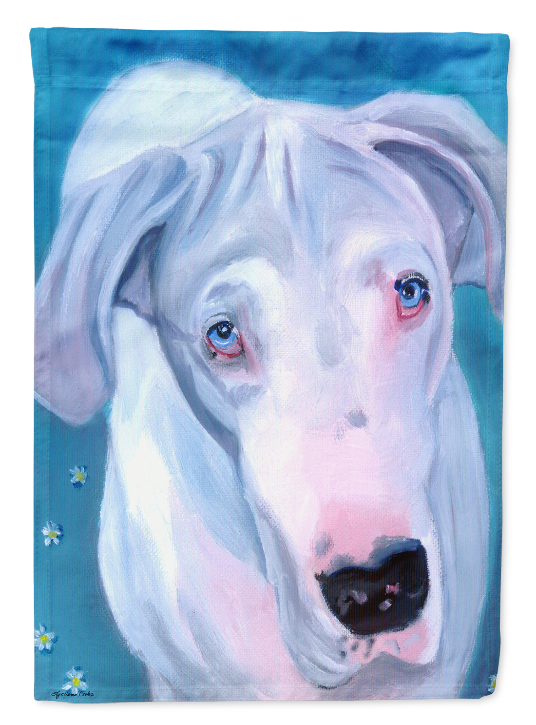 White Great Dane Flag Garden Size 7440GF.