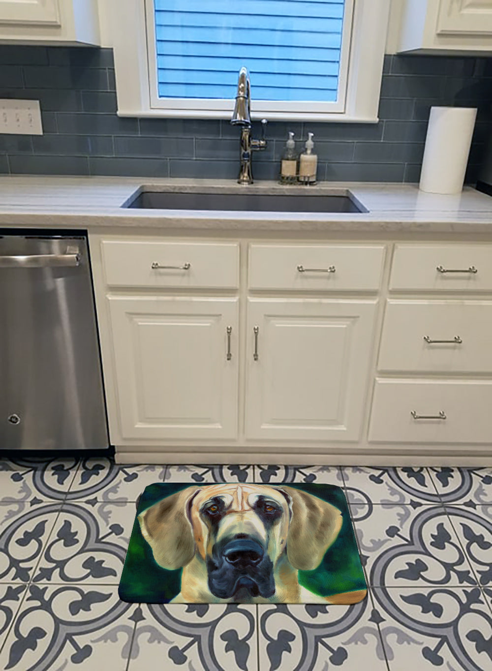 Great Dane Lookin at you Machine Washable Memory Foam Mat - the-store.com