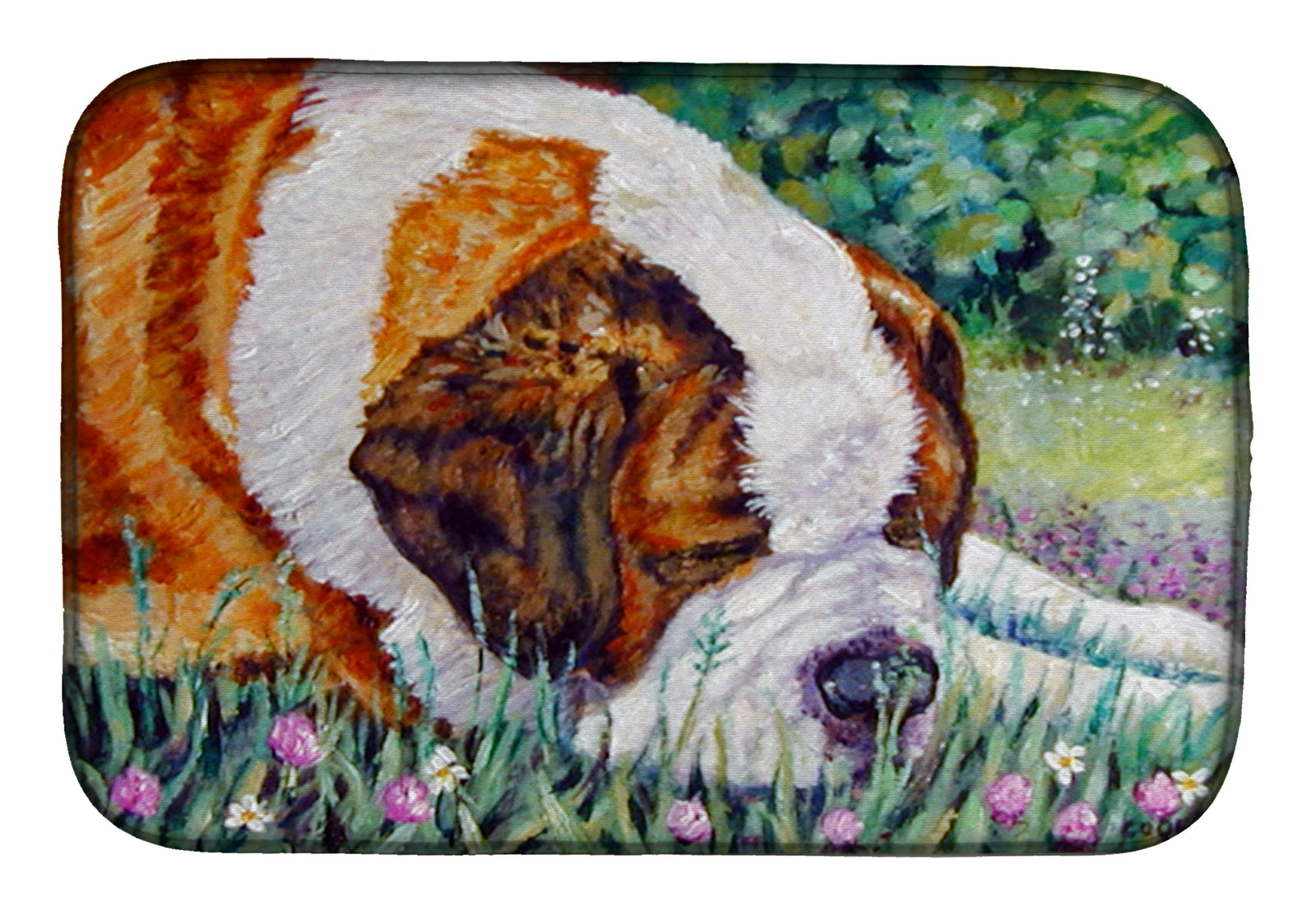 Saint Bernard Naptime Dish Drying Mat 7445DDM  the-store.com.