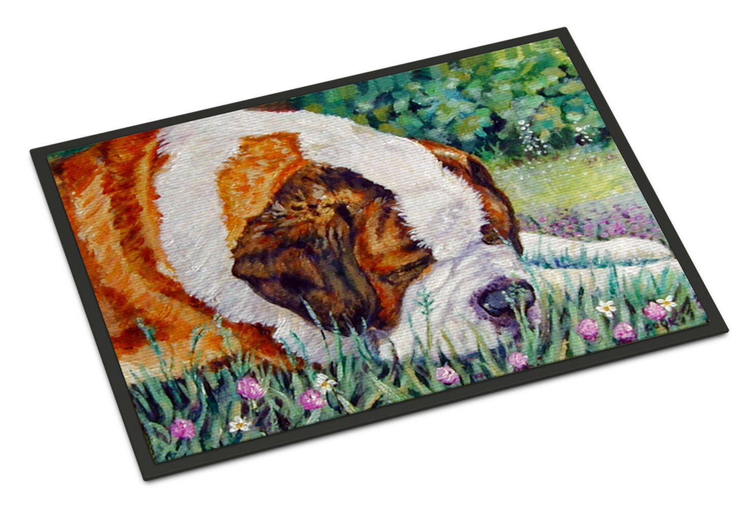 Saint Bernard Naptime Indoor or Outdoor Mat 18x27 7445MAT - the-store.com