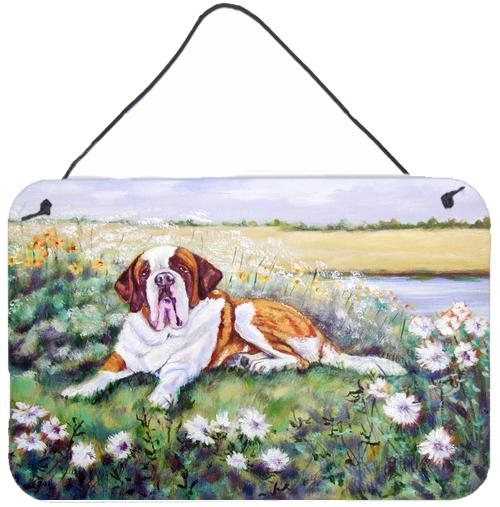 Saint Bernard in Flowers Wall or Door Hanging Prints 7446DS812 by Caroline's Treasures