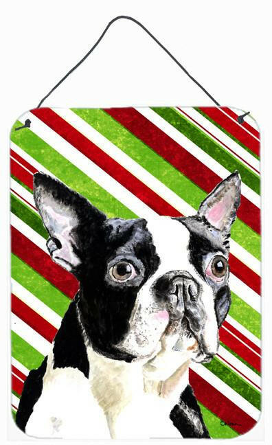 Boston Terrier Holiday Christmas Aluminium Metal Wall or Door Hanging Prints by Caroline's Treasures