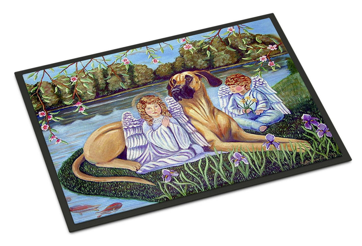 Angels with  Great Dane Indoor Outdoor Mat 18x27 Doormat - the-store.com