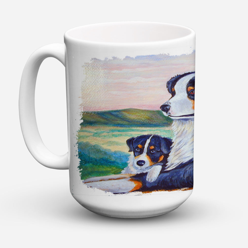 Australian Shepherd Dishwasher Safe Microwavable Ceramic Coffee Mug 15 ounce 7511CM15  the-store.com.