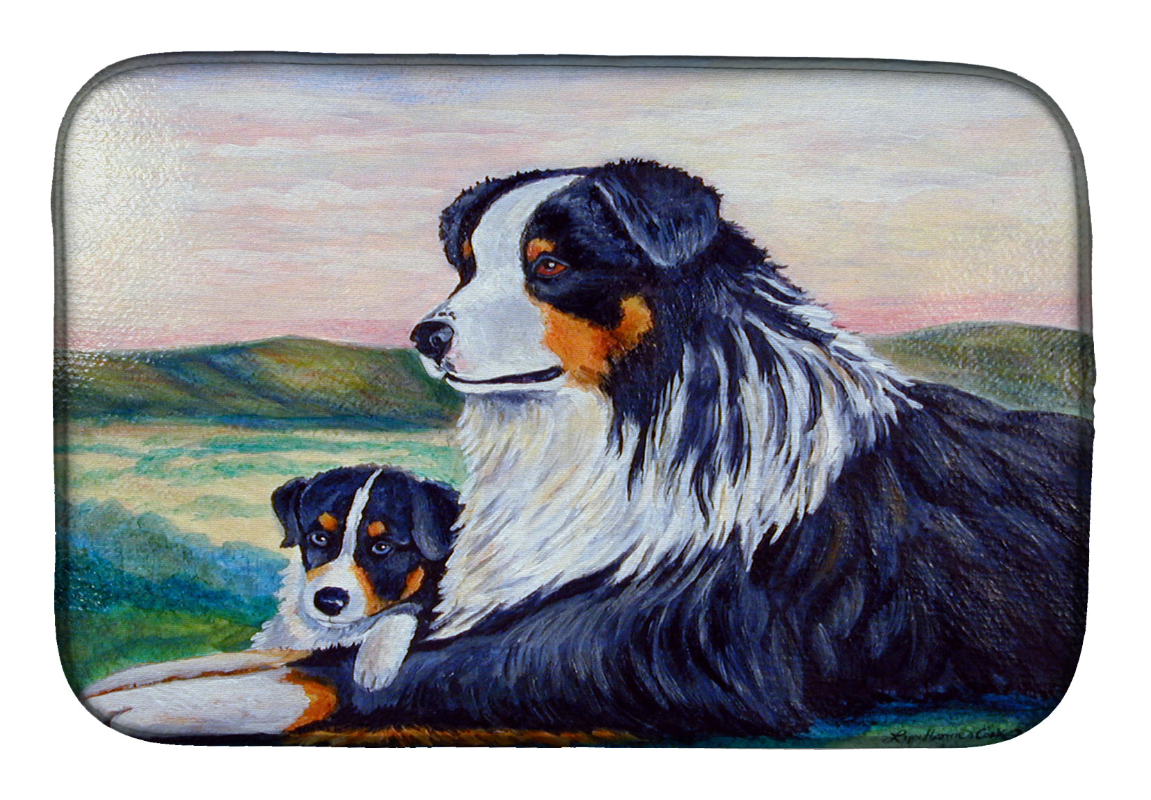 Australian Shepherd Dish Drying Mat 7511DDM  the-store.com.