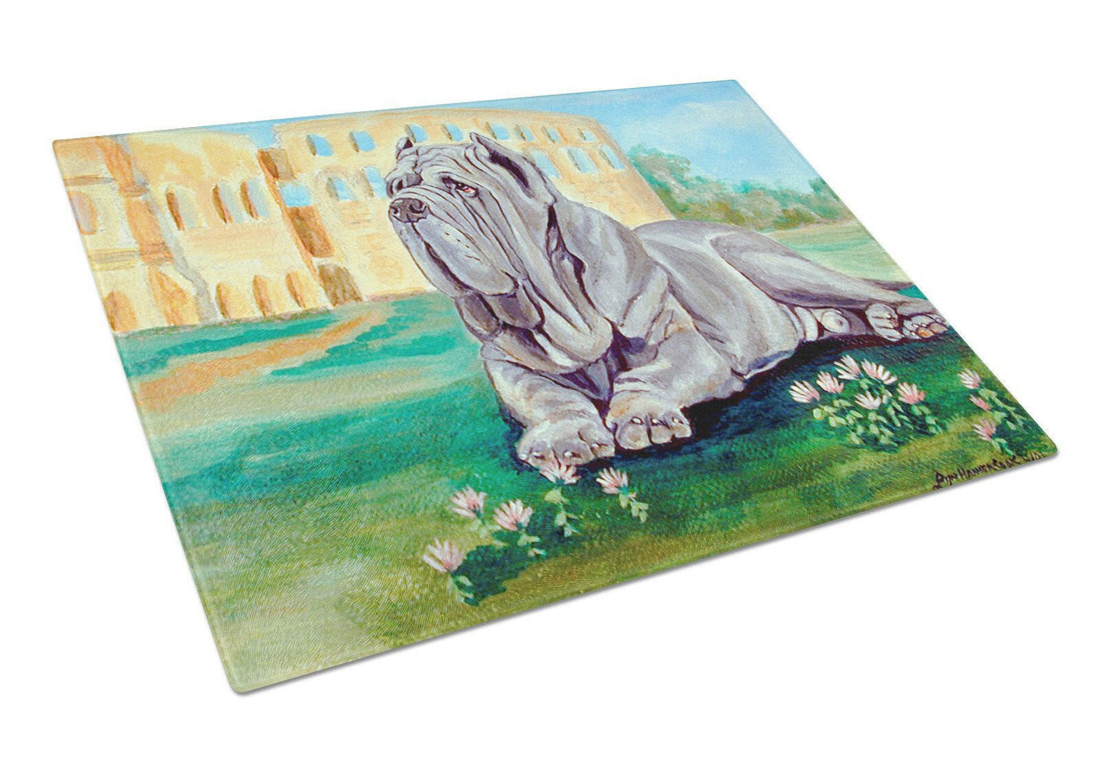 Neapolitan Mastiff  Glass Cutting Board Large by Caroline's Treasures