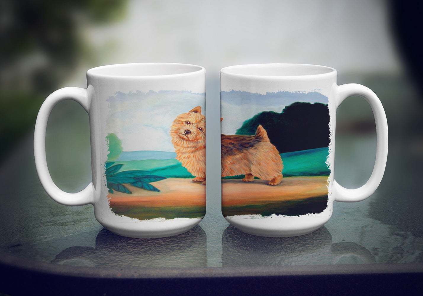 Norwich Terrier Dishwasher Safe Microwavable Ceramic Coffee Mug 15 ounce 7519CM15  the-store.com.