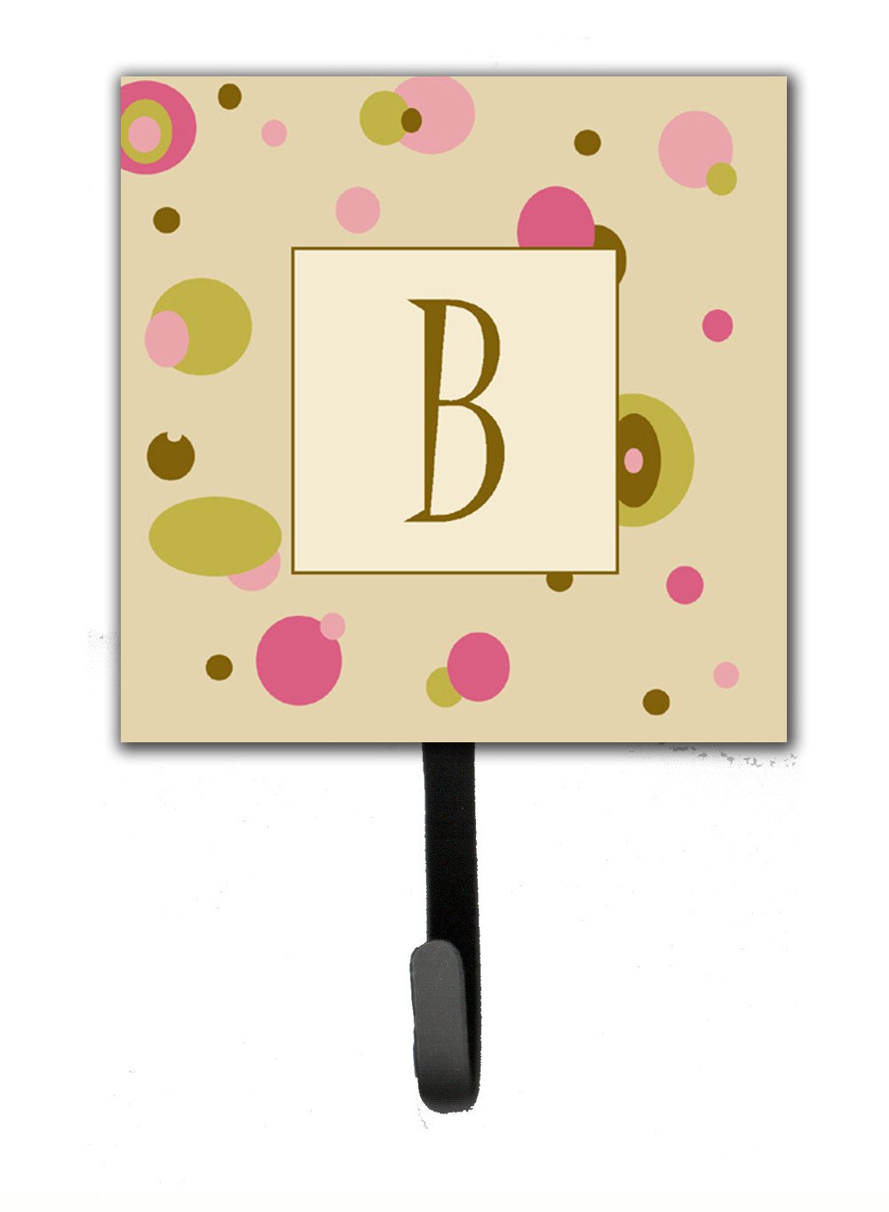 Letter B Initial Monogram - Tan Dots Leash Holder or Key Hook by Caroline's Treasures