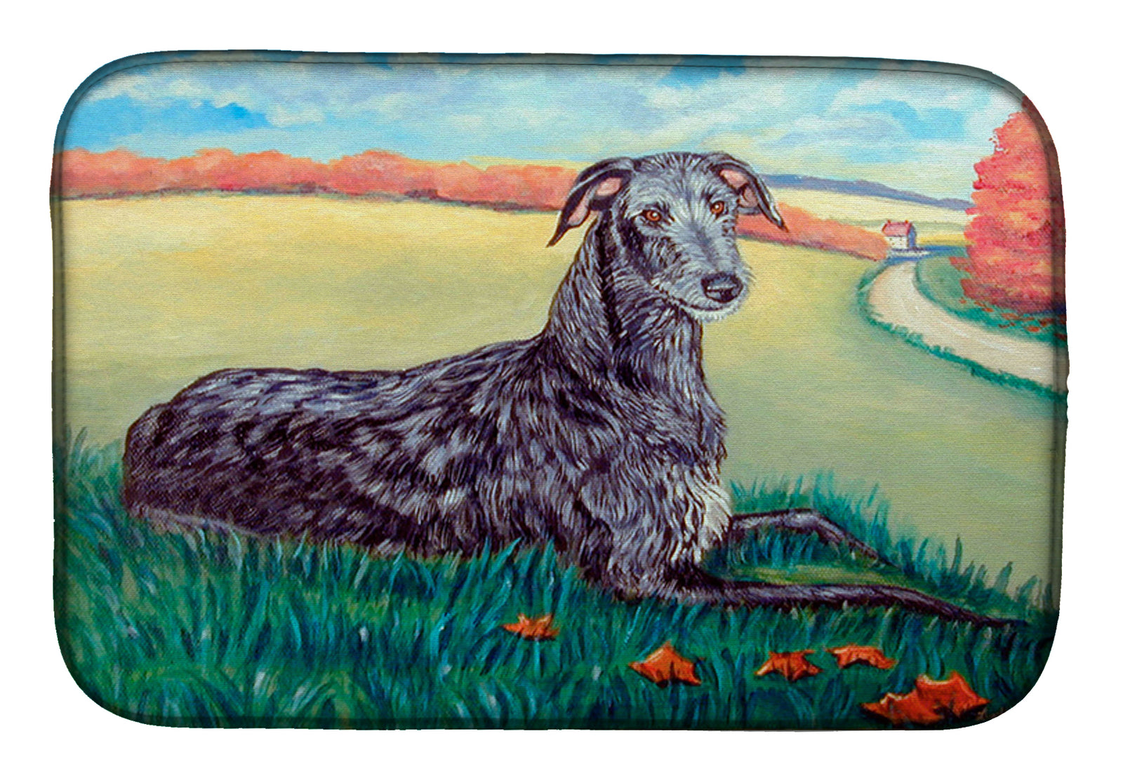 Scottish Deerhound Dish Drying Mat 7521DDM  the-store.com.