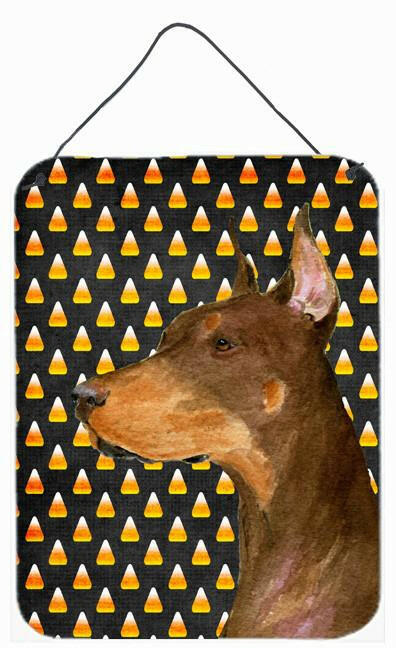 Doberman Candy Corn Halloween Portrait Wall or Door Hanging Prints by Caroline's Treasures