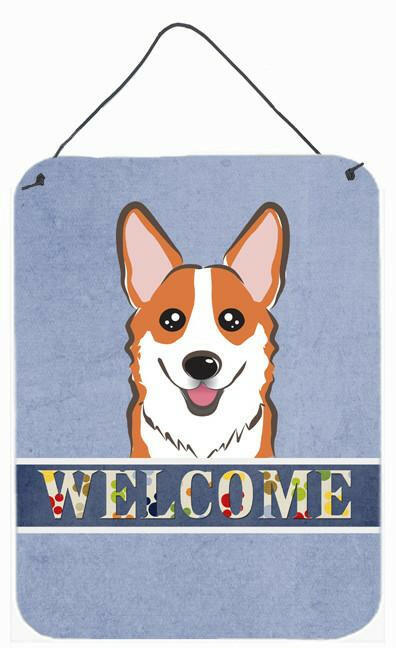 Red Corgi Welcome Wall or Door Hanging Prints BB1440DS1216 by Caroline&#39;s Treasures