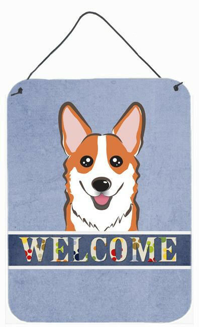 Red Corgi Welcome Wall or Door Hanging Prints BB1440DS1216 by Caroline's Treasures