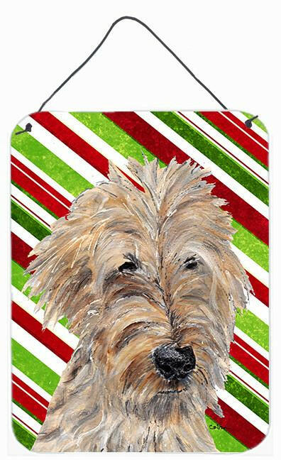 Goldendoodle Candy Cane Christmas Aluminium Metal Wall or Door Hanging Prints by Caroline&#39;s Treasures