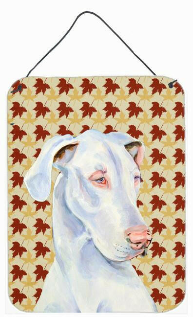 Great Dane Fall Leaves Portrait Aluminium Metal Wall or Door Hanging Prints by Caroline's Treasures