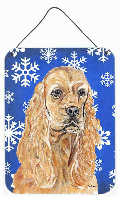 Cocker Spaniel Blue Snowflake Winter Wall or Door Hanging Prints by Caroline's Treasures