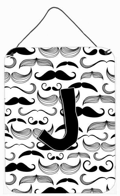 Letter J Moustache Initial Wall or Door Hanging Prints CJ2009-JDS1216 by Caroline&#39;s Treasures