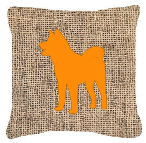 Akita Burlap and Orange   Canvas Fabric Decorative Pillow BB1082 - the-store.com