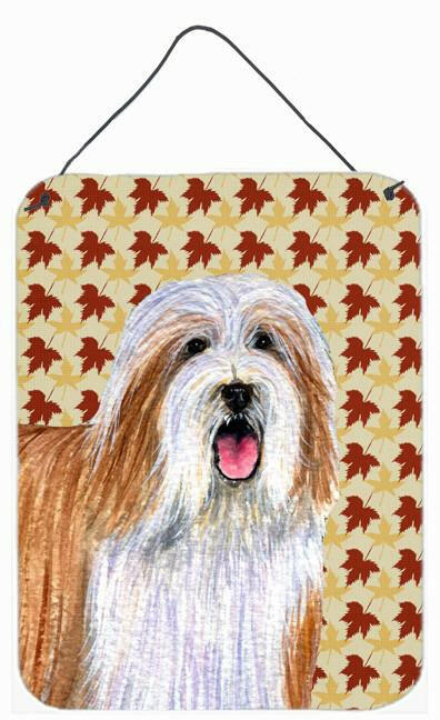 Bearded Collie Fall Leaves Portrait Aluminium Metal Wall or Door Hanging Prints by Caroline's Treasures