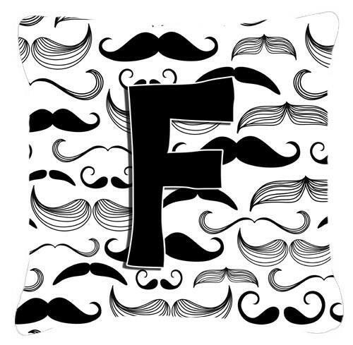 Letter F Moustache Initial Canvas Fabric Decorative Pillow CJ2009-FPW1414 by Caroline's Treasures