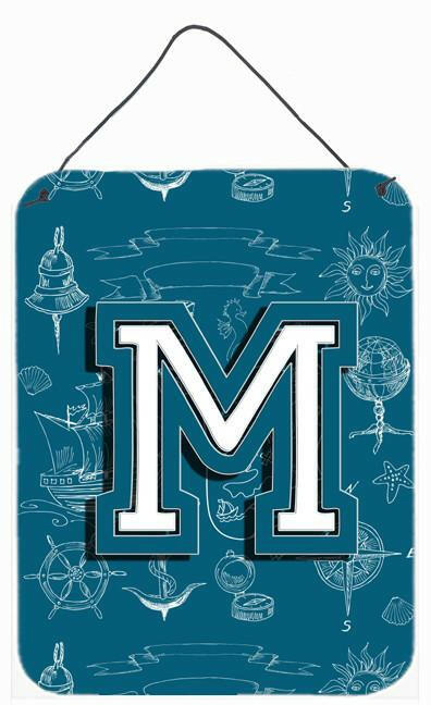 Letter M Sea Doodles Initial Alphabet Wall or Door Hanging Prints CJ2014-MDS1216 by Caroline's Treasures