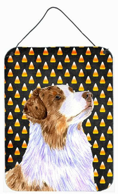 Australian Shepherd Candy Corn Halloween Portrait Wall or Door Hanging Prints by Caroline&#39;s Treasures