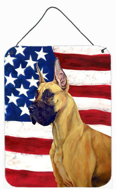 USA American Flag with Great Dane Aluminium Metal Wall or Door Hanging Prints by Caroline's Treasures